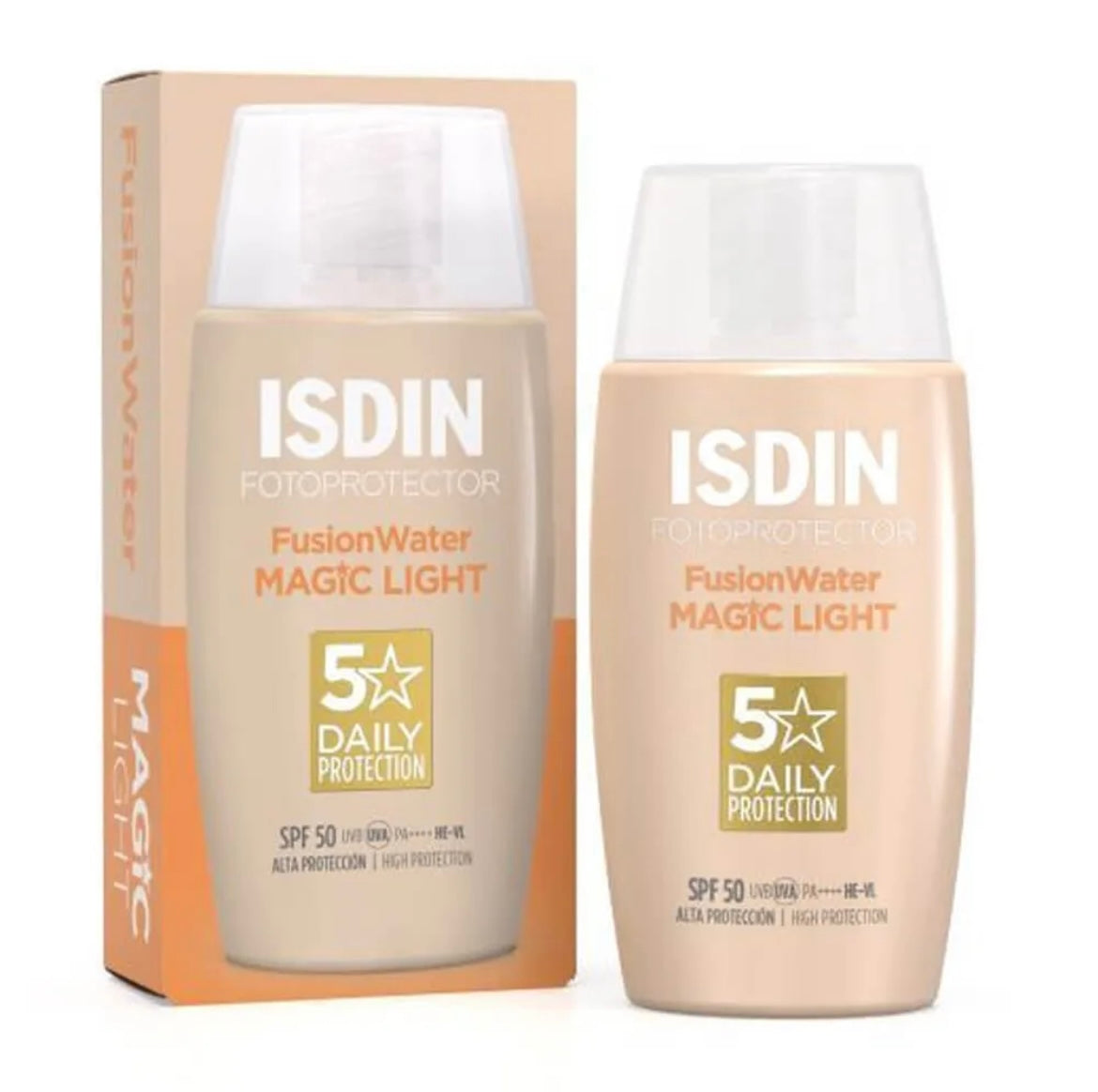 ISDIN Fusion Water Color Light, SPF 50+, textura Ultraligera, 50 ml