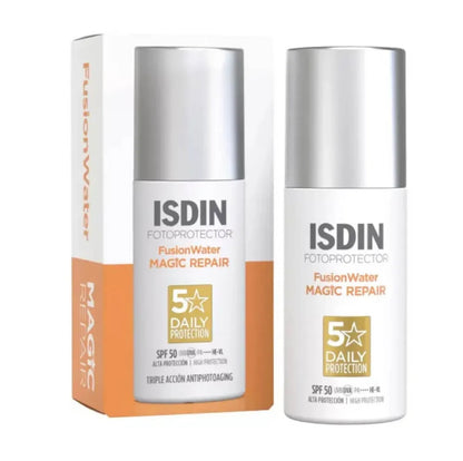 ISDIN Age Repair FotoUltra Fusion Water SPF 50,Protector solar facial triple acción anti-fotoenvejecimiento 50 ml